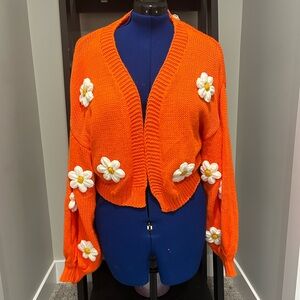 Newer orange cardigan for women